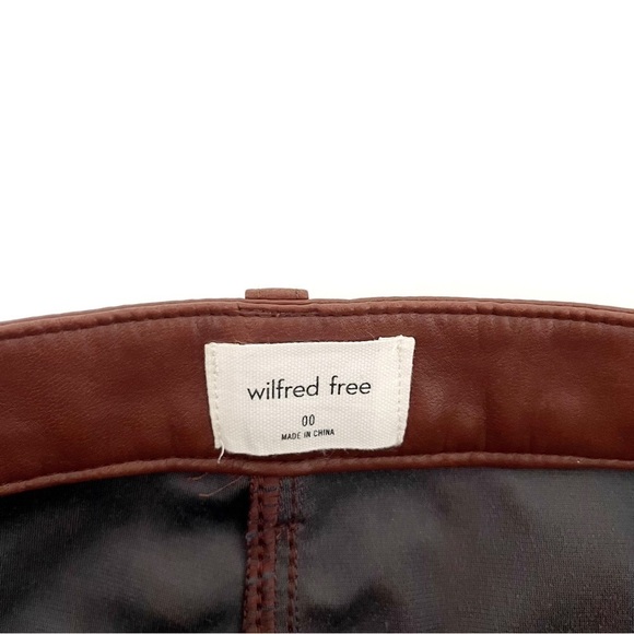 WILFRED FREE | Charm Pant Vegan Leather Skinny Size 00 Patina Brown Aritzia - Picture 6 of 10